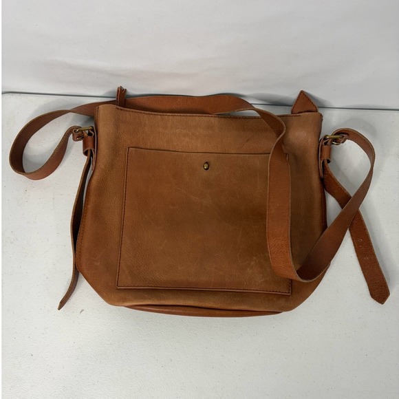 Madewell Handbags - Madwell Transport Crossbody Bag Cognac Brown Leather Minimalist Satchel Boho Y2K